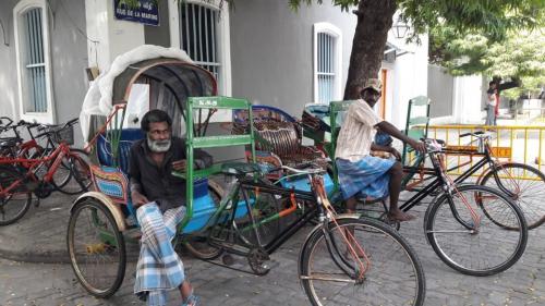 Pedicabs at White Town, Pondi 